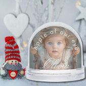 Simple Script Name 2 Photos Cute Personalized Schneekugeln