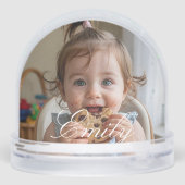 Simple Script Name and Personalized Photo Schneekugeln (Rückseite)