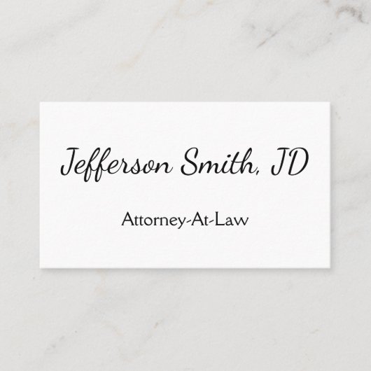 Simple, Script Name Attorney-At-Law Business Card Visitenkarte (Vorderseite)