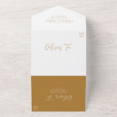 Simple Script Ochre Wedding All In One Einladung (Außenbereich)