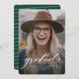Simple script one photo graduation announcement
