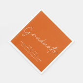 Simple Script Orange Graduation Party Serviette (Ecke)
