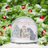 Simple Script Our First Christmas Wedding Photo Schneekugeln (Weihnachten)