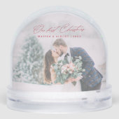 Simple Script Our First Christmas Wedding Photo Schneekugeln (Rückseite)