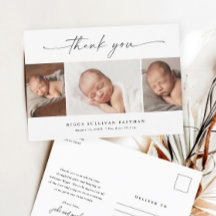 Simple Script Photo Collage Baby Thank You