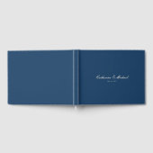 Simple Script Pretty Navy Blue Wedding Guest Book Gästebuch (Voll)
