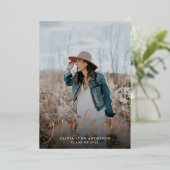 Simple Script Rose Gold Graduation Announcement Folieneinladung (Stehend vorne)