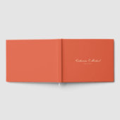 Simple Script Sunset Orange Wedding Guest Book Gästebuch (Voll)