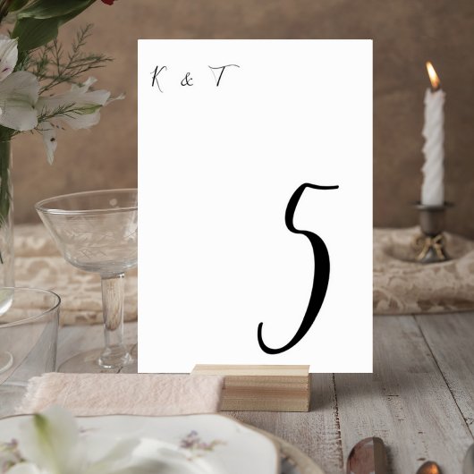 Simple Script Wedding Table Numbers Tischnummer