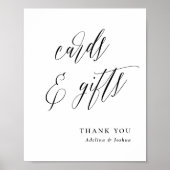 Simple Script  Wedding Tabletop Cards & Gifts Sign Poster (Vorne)