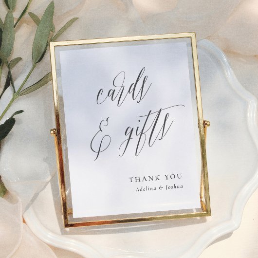 Simple Script  Wedding Tabletop Cards & Gifts Sign Poster