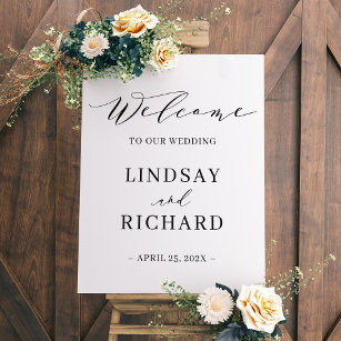 Simple Script Wedding Welcome Sign Leinwand