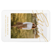 Simple Script Yellow Photo Graduation Announcement Magnet (Horizontal)