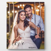 Simple Script Your Wedding Photo Plaque Fotoplatte (Vorderseite)