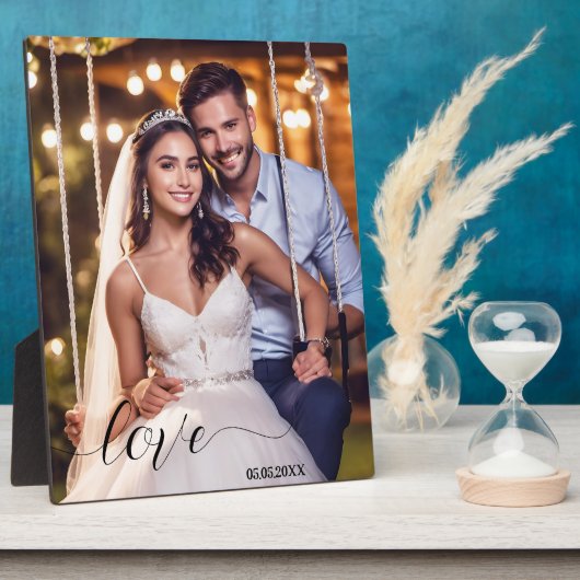 Simple Script Your Wedding Photo Plaque Fotoplatte (Seite)