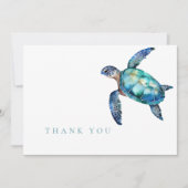 Simple Sea Turtle Turquoise Vielen Dank Dankeskarte (Vorderseite)