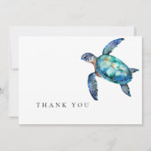 Simple Sea Turtle Vielen Dank Dankeskarte (Vorderseite)