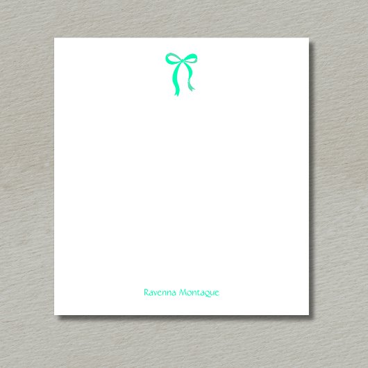 Simple Seafoam Green Bow Script Custom Name Script Notizblock