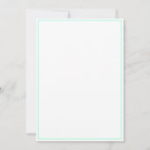 Simple Seafoam Green Bow Thin Border No text Mitteilungskarte (Rückseite)