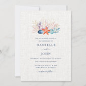 Simple Seashell Beach Einladung (Vorderseite)