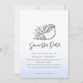 Simple Seashell Beach Wedding Save the Date (Vorderseite)