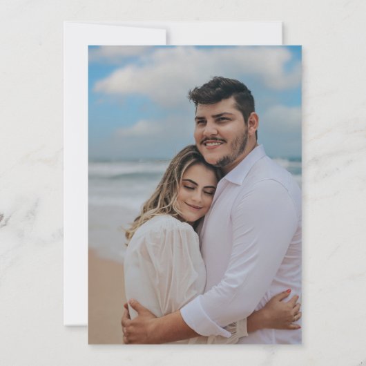 Simple Seashell Beach Wedding Save the Date (Rückseite)