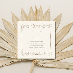 Simple Seashell Border Beach Wedding Einladung