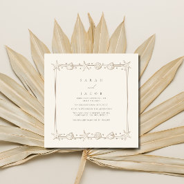 Simple Seashell Border Beach Wedding Einladung