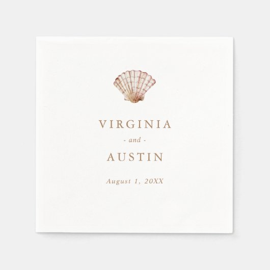 Simple Seashell Wedding Serviette (Vorderseite)
