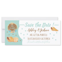Simple Seashells Beach Save the Date Card
