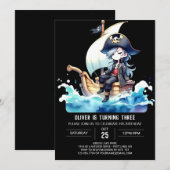 Simple Ship Pirate Birthday Einladung (Vorne/Hinten)