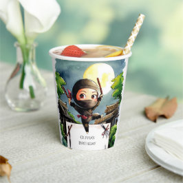 Simple Shuriken Ninja Birthday Pappbecher