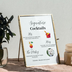 Simple signature coctail drink wedding  bar Poster