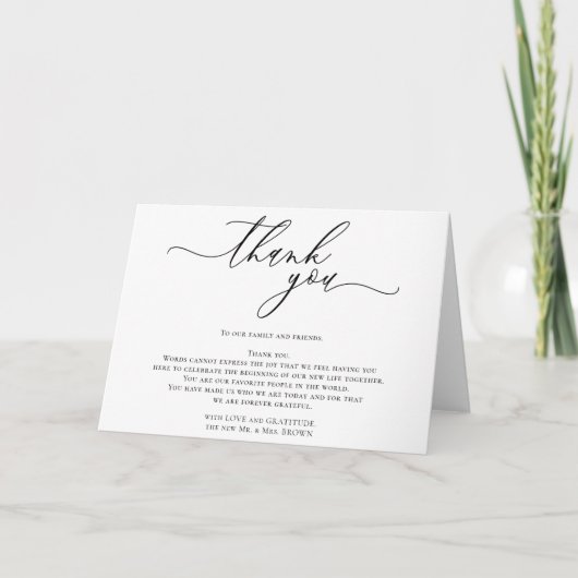 Simple Signature White Custom Foto Vielen Dank Karte (Vorderseite)