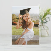  Simple Signed Photo Graduation Invitation Card  Einladung (Stehend Vorderseite)
