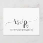Simple Silver Foil Calligraphy Song Request UAWG Einladungspostkarte (Vorderseite)