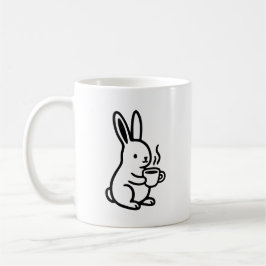 Simple Sitting Bunny Coffee Art Kaffeetasse