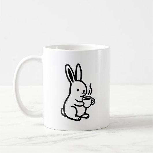 Simple Sitting Bunny Coffee Art Kaffeetasse (Links)