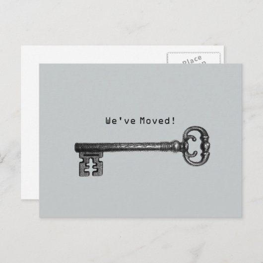 Simple Skeleton Key New Address Moving Ankündigungspostkarte (Vorne/Hinten)