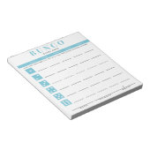Simple Sky Blue Bunco Score Card Notepad Notizblock (angewinkelt)