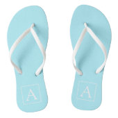 Simple Sky Blue Monogram Badesandalen (Fußbett)