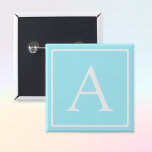 Simple Sky Blue Monogram Button<br><div class="desc">Vielen Dank für Ihren Kauf!</div>