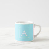 Simple Sky Blue Monogram Espressotasse (Rechts)