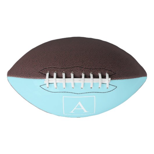 Simple Sky Blue Monogram Football (Vorderseite)