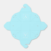 Simple Sky Blue Monogram Geschenkschachtel (Ungefaltet)