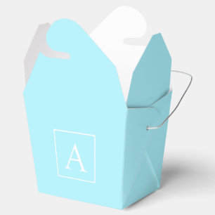 Simple Sky Blue Monogram Geschenkschachtel