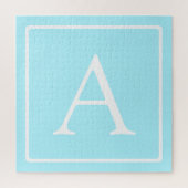 Simple Sky Blue Monogram Puzzle (Vertikal)