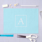 Simple Sky Blue Monogram Seidenpapier (Handwerk)