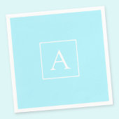 Simple Sky Blue Monogram Serviette