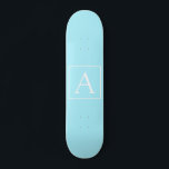 Simple Sky Blue Monogram Skateboard<br><div class="desc">Vielen Dank für Ihren Kauf!</div>